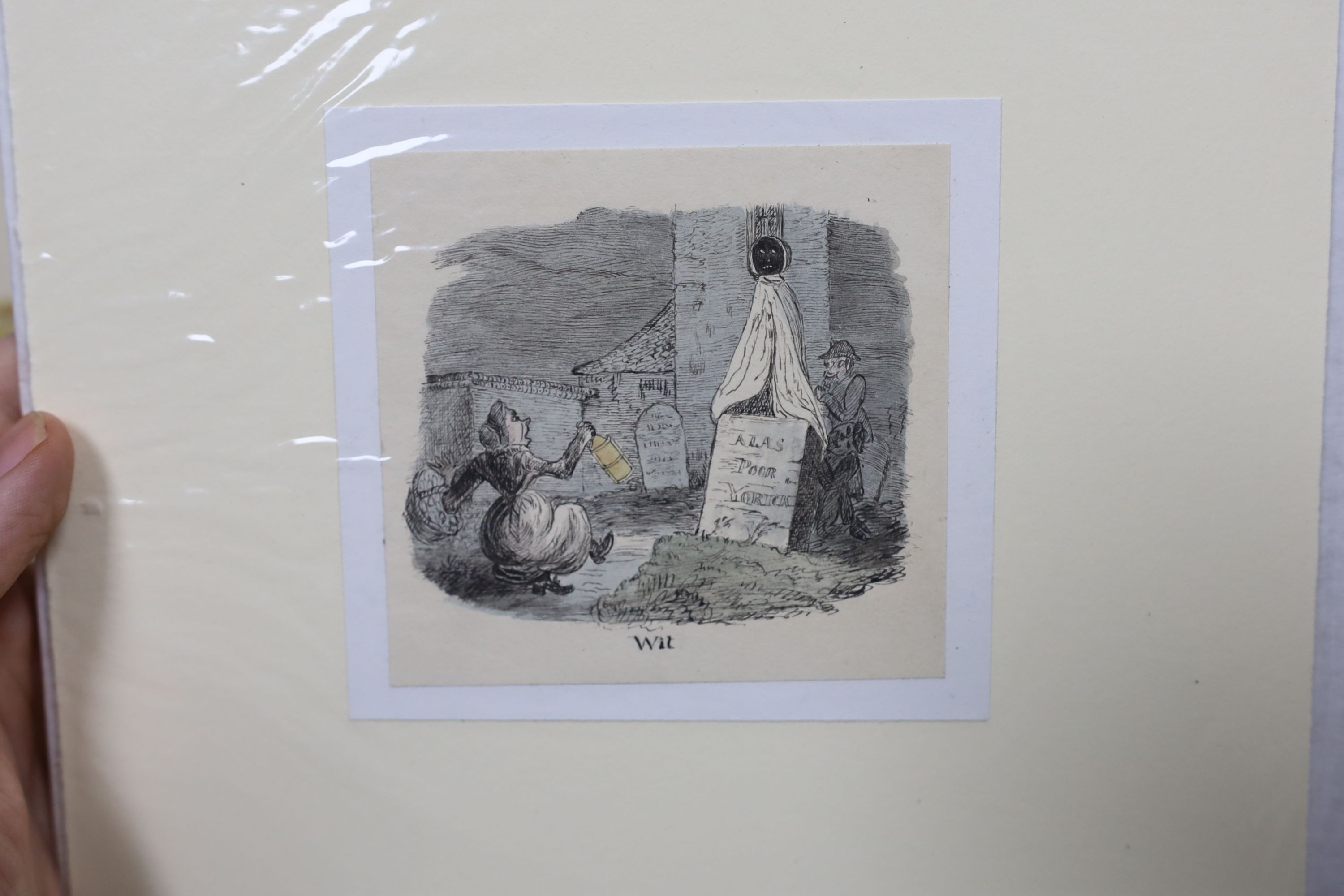 W. Kewley, thirteen pen & ink sketches on paper/card, humorous caricatures including ‘The Better Half’, ‘A Drop of Comfort’ and ‘September Cockney Sportsmen, some signed, unframed, largest 17.5 x 21.5cm